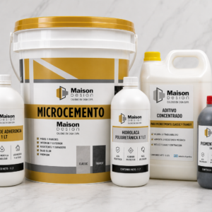 ESQUEMA SOLO COLOR DE MICROCEMENTO PARA 12 M2 CON TERMINACION HIDROLACA POLIURETANICA